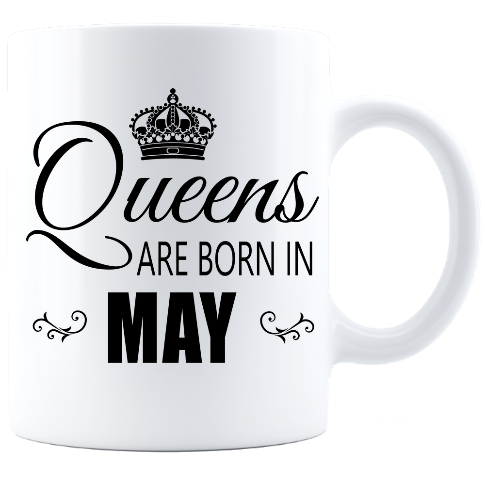 Queens are born in May_T-Shirt_840 Coffee Mug - White - JaZazzy 
