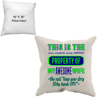 Thumbnail for Pillow Case + Insert_Property of Awesome Wife_SS - JaZazzy 