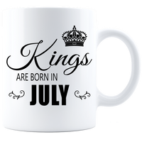Thumbnail for Kings are born in July Coffee Mug - White-Black - JaZazzy 