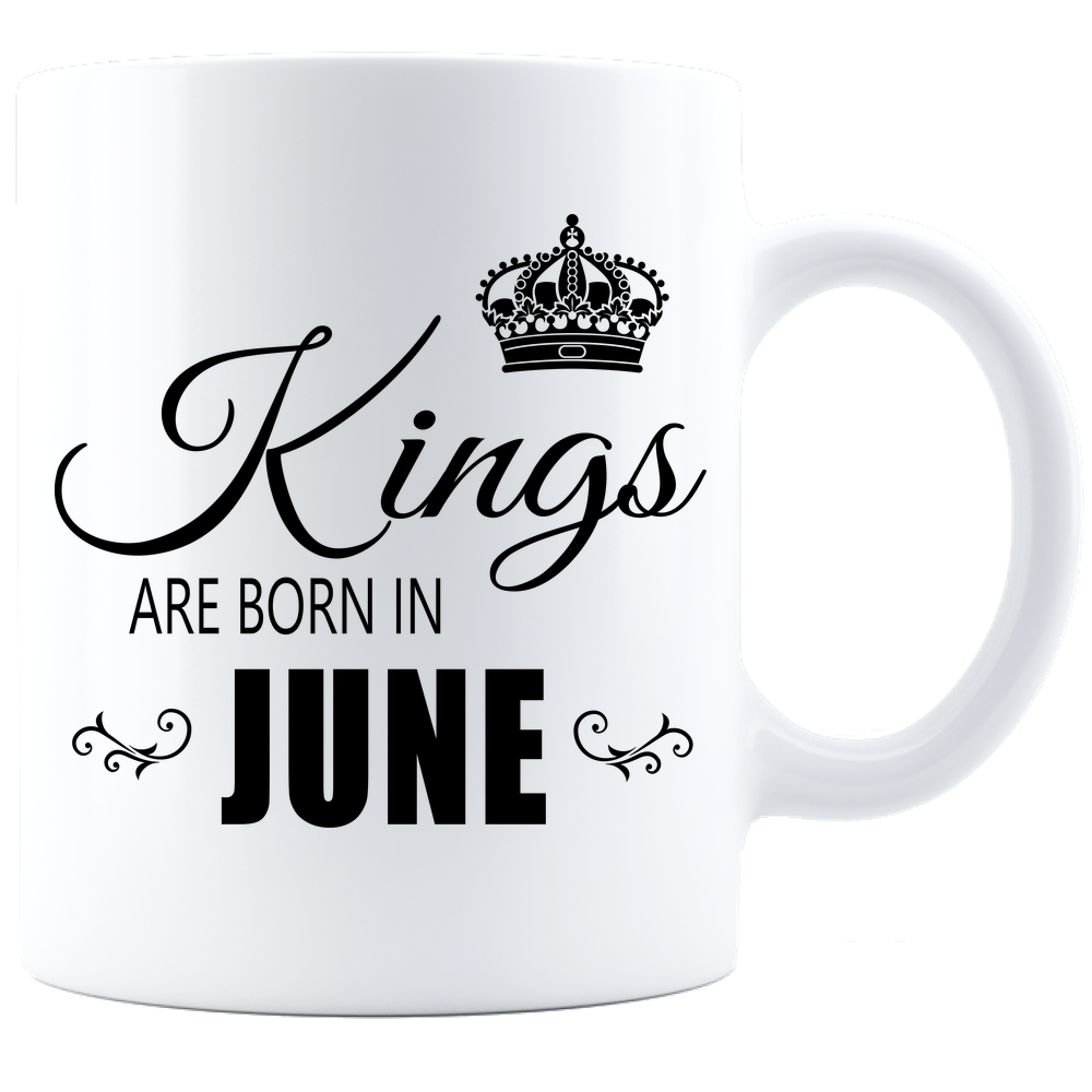 Kings are born in June Coffee Mug - White-Black - JaZazzy 
