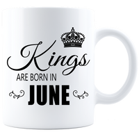 Thumbnail for Kings are born in June Coffee Mug - White-Black - JaZazzy 