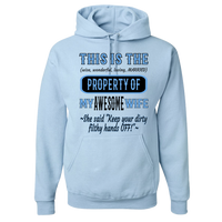 Thumbnail for Adult Hoodie_Property of Awesome Wife_CP_Athletic Heather - JaZazzy 