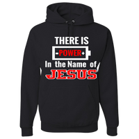 Thumbnail for Adult Hoodie-THERE IS POWER IN THE NAME OF JESUS-Black - JaZazzy 