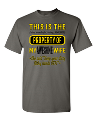 Thumbnail for Adult Unisex T-Shirt_Property of Awesome Wife_PS_Athletic Heather - JaZazzy 