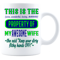 Thumbnail for Coffee Mug_Property of Awesome Wife_SS_ White - JaZazzy 