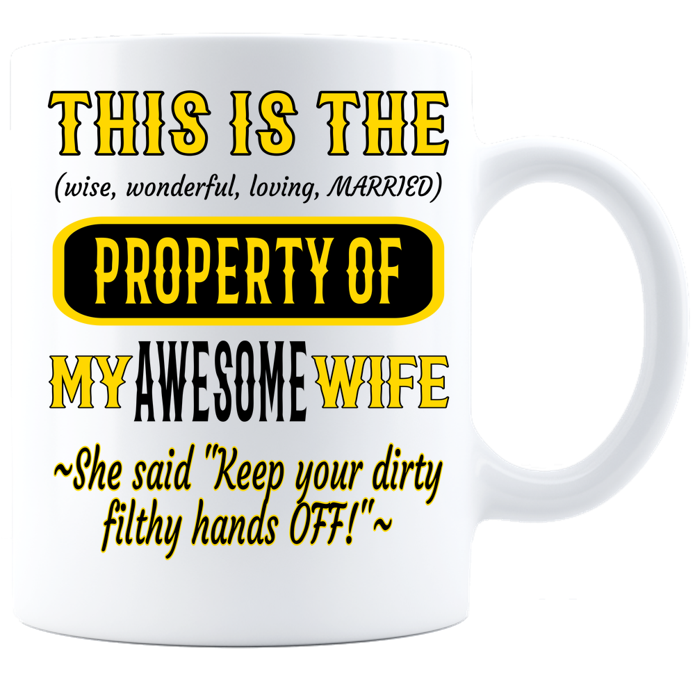 Coffee Mug_Property of Awesome Wife_PS_ White - JaZazzy 