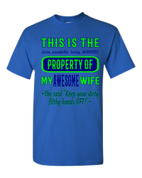 Thumbnail for Adult Unisex T-Shirt_Property of Awesome Wife_SS_Athletic Heather - JaZazzy 