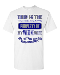 Thumbnail for Adult Unisex T-Shirt_Property of Awesome Wife_DC_Athletic Heather - JaZazzy 