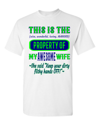 Thumbnail for Adult Unisex T-Shirt_Property of Awesome Wife_SS_Athletic Heather - JaZazzy 