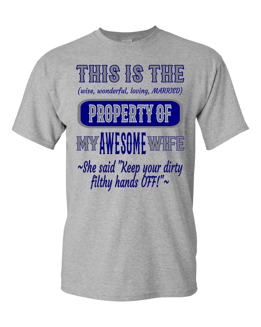Adult Unisex T-Shirt_Property of Awesome Wife_DC_Athletic Heather - JaZazzy 