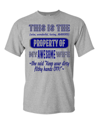 Thumbnail for Adult Unisex T-Shirt_Property of Awesome Wife_DC_Athletic Heather - JaZazzy 