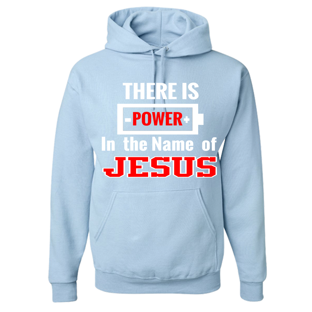 Adult Hoodie-THERE IS POWER IN THE NAME OF JESUS-Black - JaZazzy 