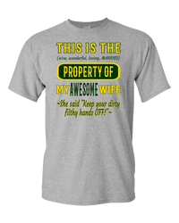 Thumbnail for Adult Unisex T-Shirt_Property of Awesome Wife_GB_Athletic Heather - JaZazzy 