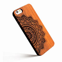 Thumbnail for 7 Plus Retro Real Wood Phone Cases For Iphone 7 7 Plus Case High Quality Durable Carving Skull Embossed Wooden + PC Cover Shell - JaZazzy 