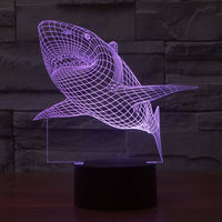 Thumbnail for Shark Shape 3DLight 7 Color Change Night Light Home Decor Bedroom 3D Acrylic LED Art Lamp WB947 T40 - JaZazzy 