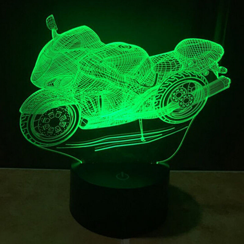 Motorcycle 3DLight 7 Color Change Night Light Home Decor Bedroom 3D Acrylic LED Art Lamp WB945 T40 - JaZazzy 