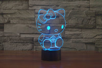 Thumbnail for 2016 new Kitty 3D Hello lights colorful touch LED visual light gift atmosphere desk lamp - JaZazzy 